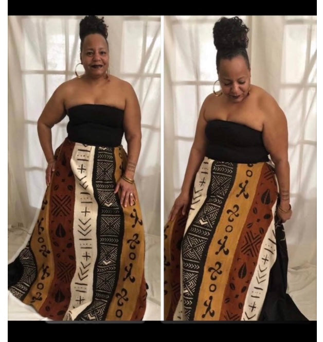 Mud Cloth Maxi Skirt
